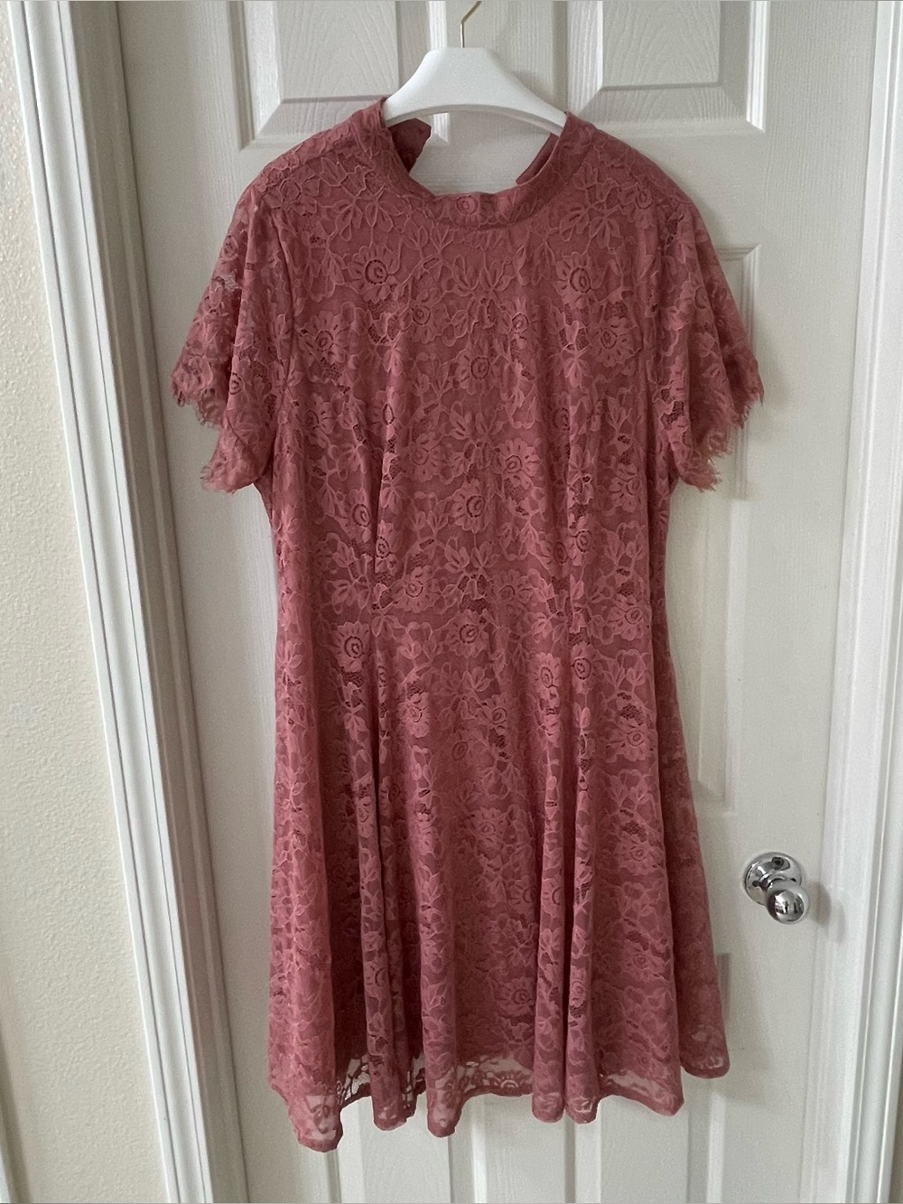 torrid Dusty Pink Lace Fit-and-Flare Dress